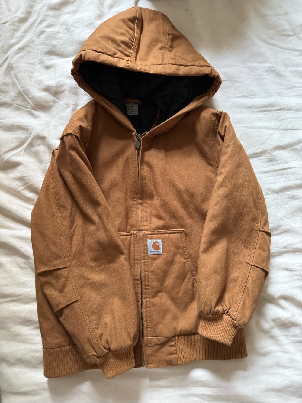 Carhartt Kids' Tan Hooded Work Puffer Jacket